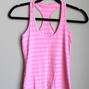 Lululemon Pink Striped Tank